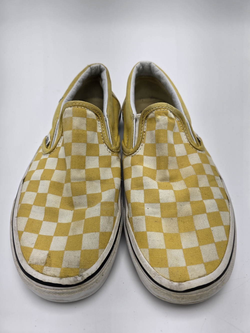 Vans Yellow Checkboard Slip-On Canvas Shoes